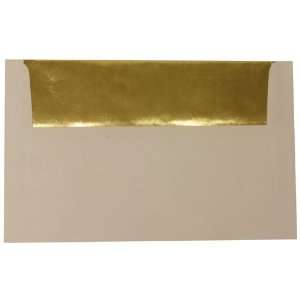 A10 (6 x 9 1/2) White with Gold Foil Lined Envelope   25 envelopes per 