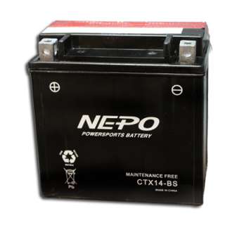 CTX14 BS 12V 12Ah Motorcycle Battery Replaces YTX14 BS  