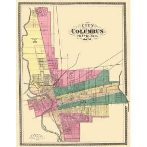    COLUMBUS OHIO (OH/FRANKLIN COUNTY) MAP 1872
