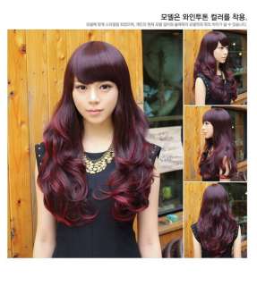 New Long Natural wavy Shiny Red Cosplay Cute Girl Cosplay Party Hair 
