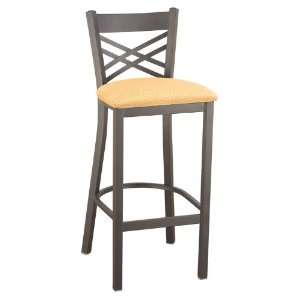  Cafe Stool with XBack and Steel Frame Goldenrod Fabric 