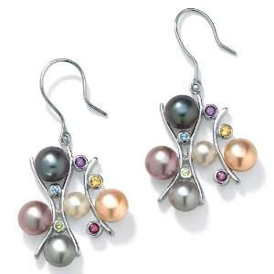  PalmBeach Jewelry Freshwater Pearl Silver Earrings 