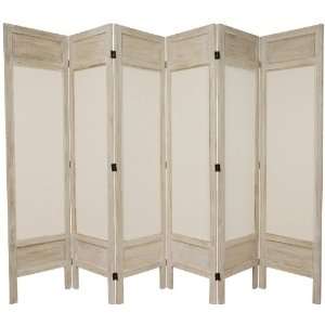   ft. Tall Solid Frame Fabric Room Divider  6P   BWHT
