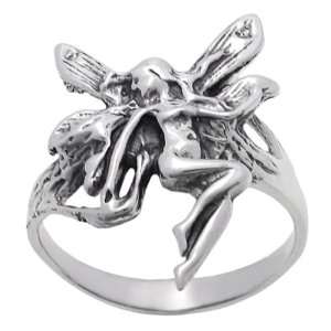   Sterling Silver High Polish Mystical Fairy Fashion Ring: Jewelry