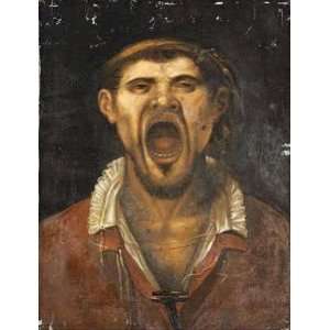 Peasant Man, Head and Shoulders, Shouting Agostino Carracci. 20.75 