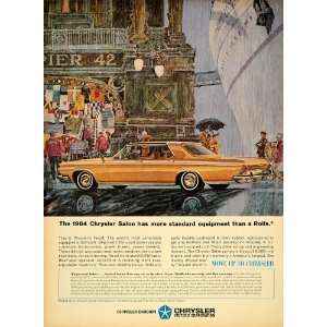  1964 Ad Chrysler Salon Auto Pilot Adjustable Headrests 