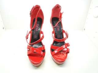 RUPAUL SHOES BY IRON FIST RED LEATHER PLATFORM SIZE 6   