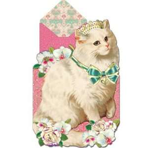  Punch Studio Kitty Queen Fancy Die cut Note Cards Pack of 