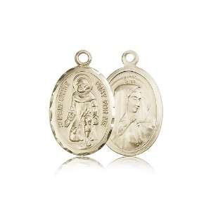 14kt Gold St. Saint Peregrine Medal 1 x 5/8 Inches 0046PKT No Chain 