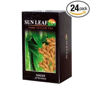 Sun Leaf Ginger Tea, 20 Count Sachet Tea Bags (Pack of 24):  