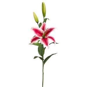  Faux 31.5 Hybrid Lily Spray Rubrum Pink (Pack of 12 