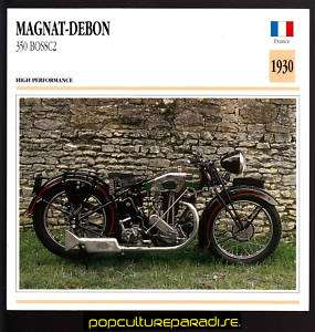 1930 MAGNAT DEBON 350 BOSS C2 ATLAS MOTORCYCLE CARD  