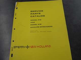 NEW HOLLAND 512, 518 MANURE SPREADER SERVICE PARTS CAT  