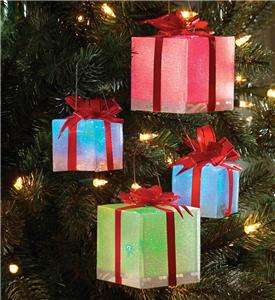 New Color Change Gift Ornaments Set of 4  