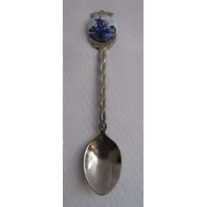   in Holland Blue Windmill Demitasse Spoon Silver Plate 