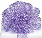 Purple Plaid & Flowers Sheer Ribbon Roll 1.5W X 20 Yds