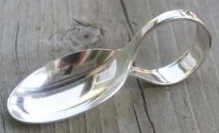   1960 Inspiration Curved Handle Baby Spoon WM Rogers IS Silverplate VGC