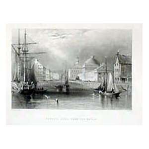  Bartlett 1839 Engraving of Faneuil Hall, from the Water 