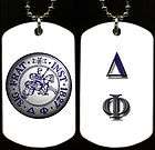 Phi Delta Theta Color Dog Tag Necklace items in Custom Engraved store 