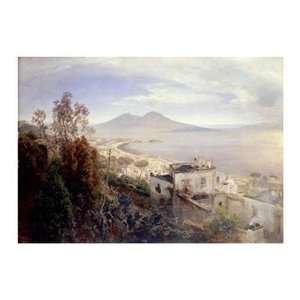   : Oswald Achenbach   The Bay Of Naples Giclee Canvas: Home & Kitchen