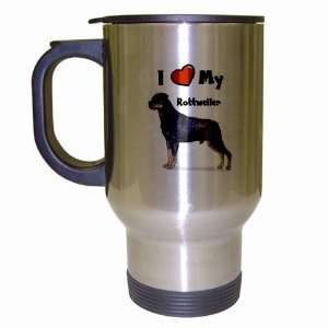  I Love My Rottweiler Travel Mug: Home & Kitchen