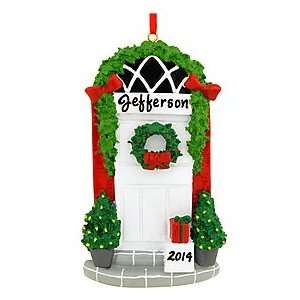 Personalized Front Door With Wreath & Gifts Ornament