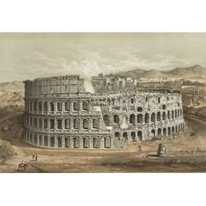   Vintage Cityscape Poster   Coliseum at Rome 24 X 16.5: Everything Else