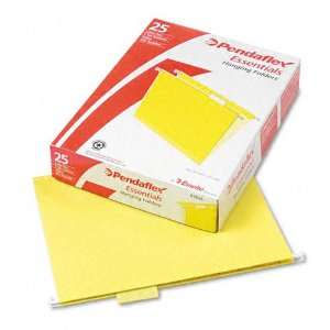  Pendaflex® Hanging File Folders, 1/5 Tab, Letter, Yellow 