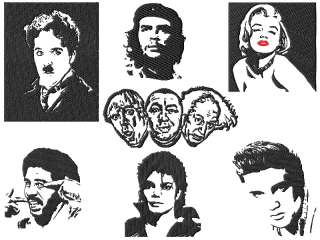 Famous People Embroidery Designs Set (2 sizes!)  