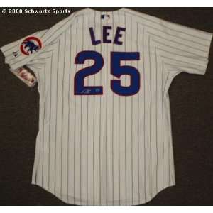 Derrek Lee Signed Cubs Majestic Athletic Authentic Home Jersey:  