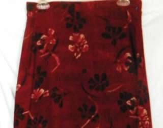 Medium M Sag Harbor Brick Red Floral A line Skirt  