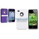   iPhone 4 4S 4G 4GS Black Purple Chrome Stand Skin Case Cover  