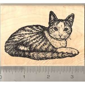  Bib and Mitts Tabby Cat Rubber Stamp Arts, Crafts 