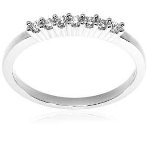 14k White Gold 7 Stone Diamond Ring (1/6 cttw, H Color, SI2 Clarity 