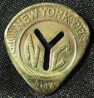 Guitar pick New York City brass subway transit token NY non silver 