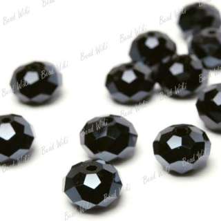 20pcs Black Loose Faceted Cut Crystal Glass Beads Special Effect 