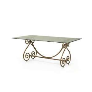 HeatherBrooke Florence Iron Dining Table w/Glass Top:  Home 