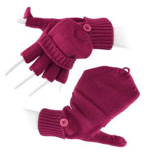   Fingerless Winter Gloves with Mitten Covers Solid Charcoal Gray  