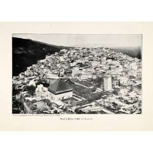  1920 Print Moulay Idriss Morocco Mausoleum Skyline Africa 