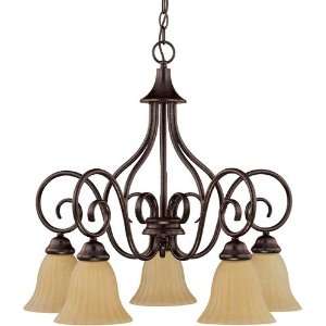  Nuvo 60/2892 Moulan 5 Light Chandeliers in Copper Bronze 