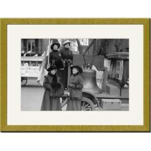  Gold Framed/Matted Print 17x23, Suffragettes Sport a 