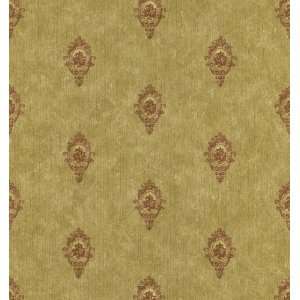   Cameo Motif Wallpaper, 20.5 Inch by 396 Inch, Red