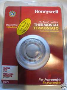 NEW HoneyWell Classic Round White Thermostat CT87K, 24V  