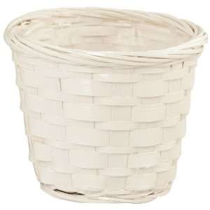  Wald Imports 5 Inch White Bamboo Pot Cover