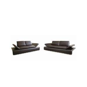  Wholesale Interiors Brown Leather Set Flair Sofa