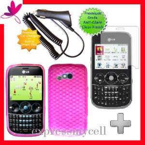 Charger + Screen + PINK TPU Case Cover LG GW300 GOSSIP  
