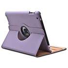 Purple Smart Cover Leather Case 360°Rotating Stand for Apple iPad 2 
