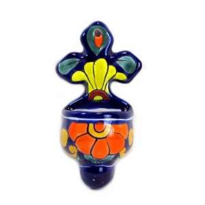  Talavera Cross with Holy Water Font Bowl, Small 