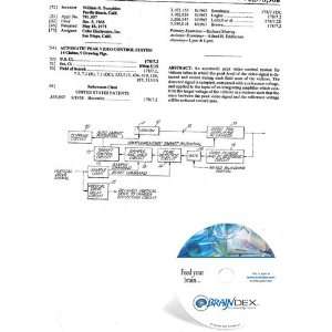  NEW Patent CD for AUTOMATIC PEAK VIDEO CONTROL SYSTEM 