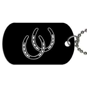  Horseshoes Dog Tag with 30 chain necklace Great Gift Idea 